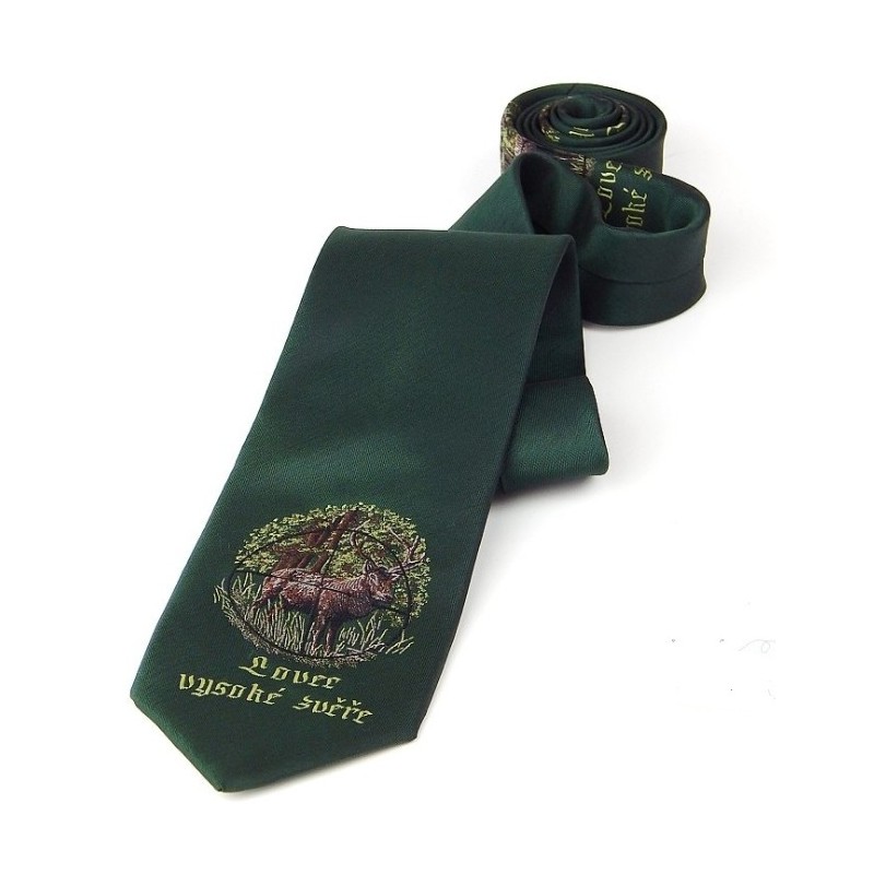 Kravata myslivecká LOVEC VYSOKÉ ZVĚŘE kříž